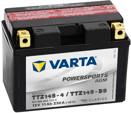 VARTA Motorradbatterie TZ14S-4 TZ14S-BS