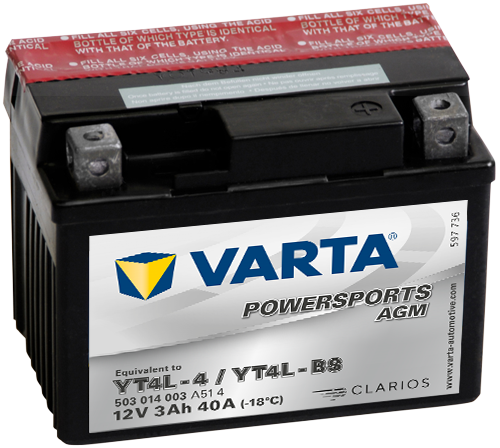 VARTA Motorradbatterie YT4L-4/YT4L-BS   
